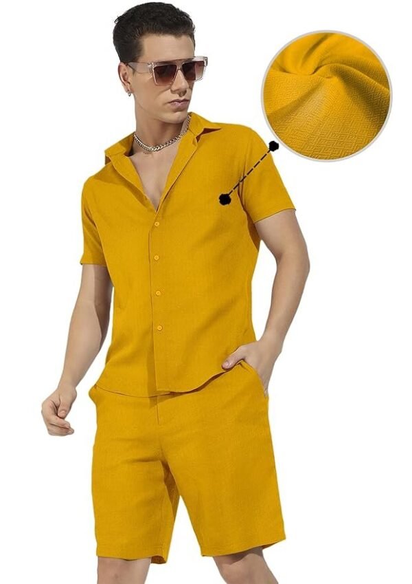 FTX Men Yellow Cord Set(884_3_L)