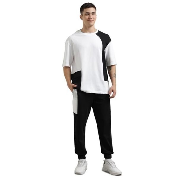 NOBERO Men's Cotton Oversized Casual Round Neck Co-Ord Set for Casual Sleepwear & Loungewear Set & Night Suits Set