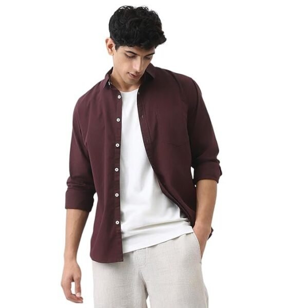 Urbano Fashion Men's Cotton Full Sleeve Regular Fit Casual Solid Shirt