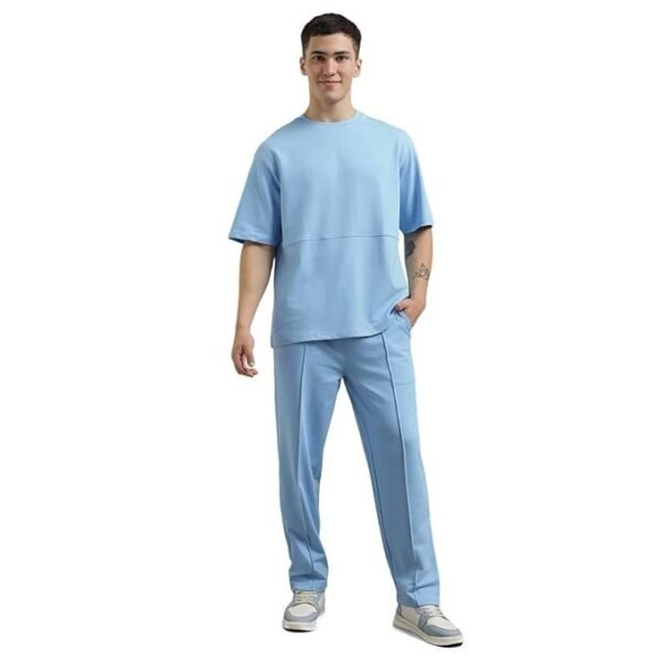 NOBERO Cotton Blend Oversized Casual Round Neck Co-Ord Set For Men Casual Sleepwear & Loungewear Set & Night Suits Set For Men