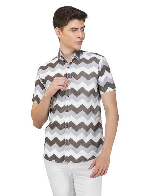 BASE 41 Men's Printed Half Sleeve Stylish Latest Casual Shirt for Men