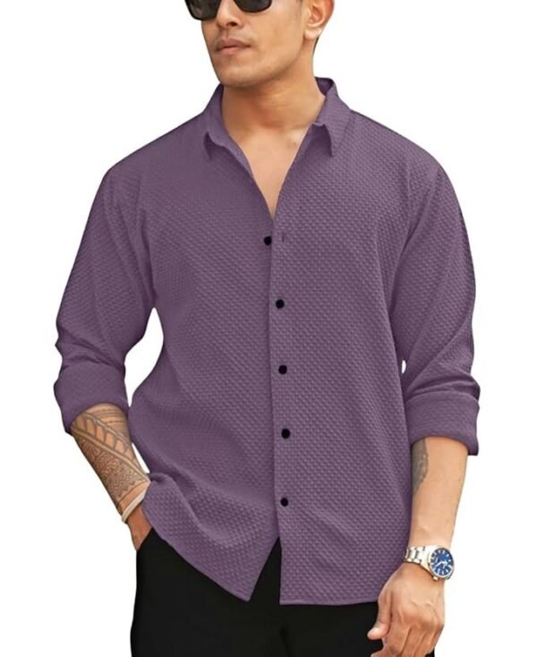 Men's Solid Linen Cotton Shirt_Casual_Plain_Full Sleeve_Summer-Regular Fit_Men Stylish Shirt_Full-JIO-Second