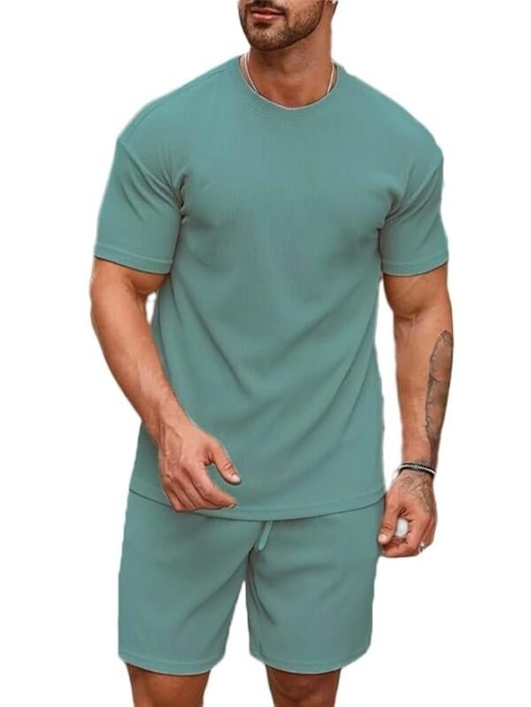 SMOWKLY Men's Premium Cotton Blend Pyjama Set || Stylish Round Neck T-Shirt and Shorts || Casual Night Suit Wear Set for Man