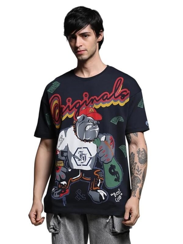 JACK & JONES Men's Cotton Graphic Oversized Fit T-Shirt