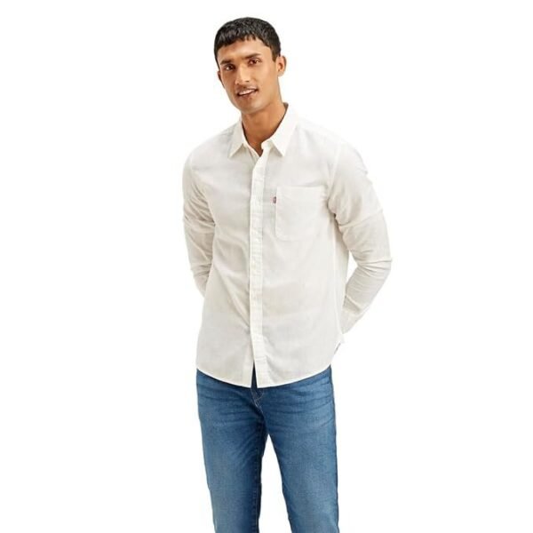 Levi's Men's Linen Solid Slim Fit Shirt