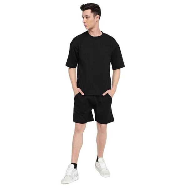 Men's Co Ord Set || Cotton Terry Solid Night Dress for Men || Sleepwear Set for Men || Casual Home Wear Set || T-shirt Shorts Set || Night Suit for Adults